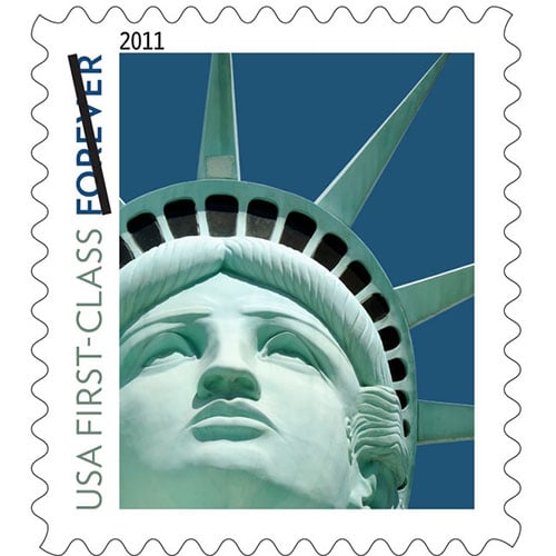statue of liberty stamp error. Here#39;s the stamp that was