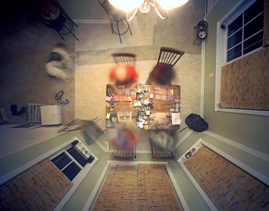 Photographs of Living Spaces Shot with a Ceiling Mounted Pinhole Camera fly5