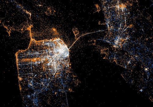 Beautiful Heat Maps of Flickr Photographs and Twitter Tweets sanfran