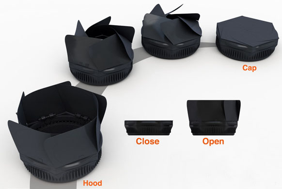 Flower: A Concept Lens Cap that Blooms into a Lens Hood concepthoodcap