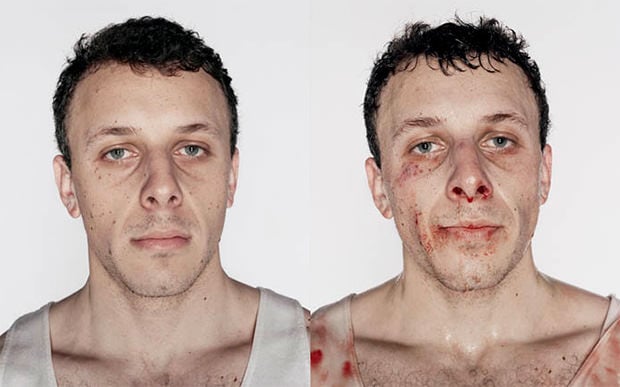 Portraits of Fighters Before and AFTER Boxing Matches