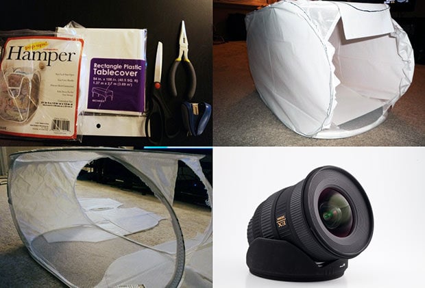 Make a Portable Tabletop Studio Using a Collapsible Hamper hamperstudio mini