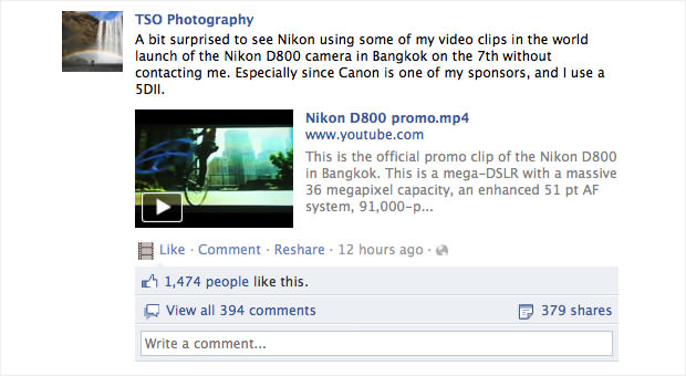 Oops: Nikon Uses Stolen Canon 5D Mark II Footage for D800 Promo Video screen1 mini
