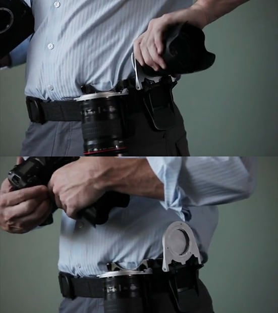 Quikdraw A Lens Holster Belt that Uses Mounts Instead of Bags