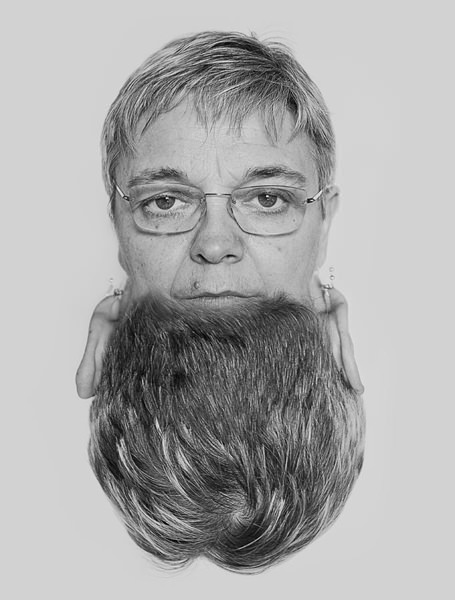 Bizarre Portraits of People With the Back of Their Heads as Beards 