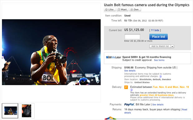 Nikon D4 Used by Usain Bolt at London Olympics Goes Up for Auction boltebay