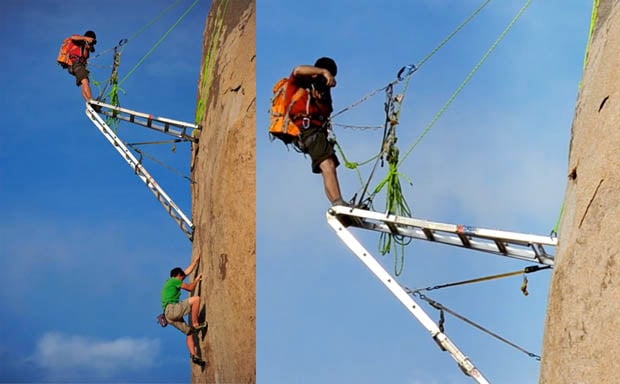 How to Use a Ladder in Rock Climbing Photography stepladder