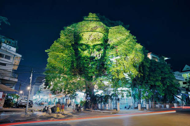 Photos of Faces Projected Onto Trees cambodiatrees 5