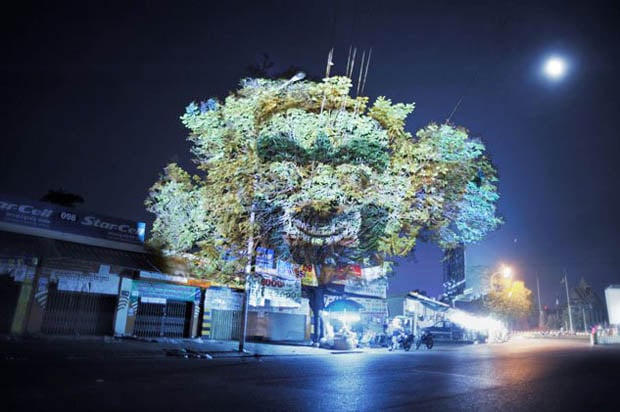 Photos of Faces Projected Onto Trees cambodiatrees 7