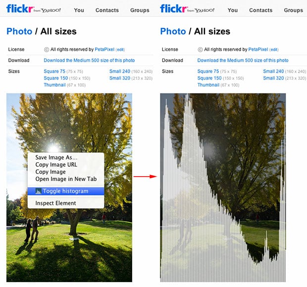 A Chrome Extension for Looking Up the Histogram of Any Online Photograph histoextend1