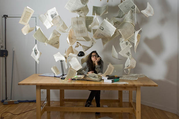 Quirky Portraits of People Surrounded by Swarms of Hanging Objects cerisedoucede 7