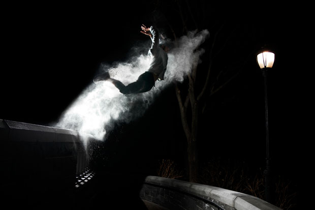 The Beauty of Parkour Photographed with a Flash and Some Flour parkour 5
