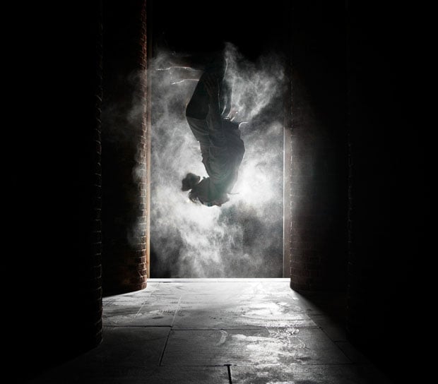 The Beauty of Parkour Photographed with a Flash and Some Flour parkour 7