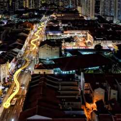 A Giant Light Snake Slithering Down the Streets of Singapore