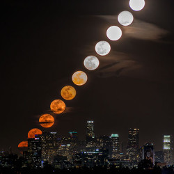 A Moon Rise Over Los Angeles as a Time-Slice, Time-Lapse, and Animated GIF